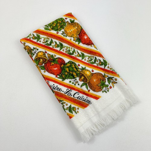 Vtg “SPICE OF LIFE” Dish Towel Kitchen “La Cuisine” Cannon B&D USA Fringe NEW