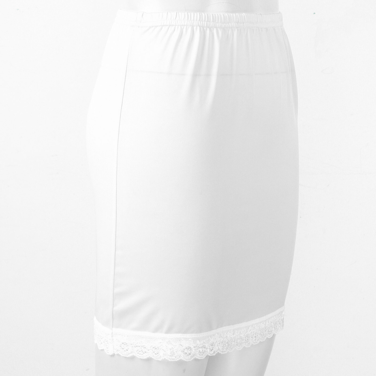 Womens Ladies Nylon Plain Lace Waist Half Slip Underskirt Petticoat A