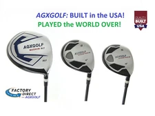 AGXGOLF MEN'S MAGNUM XS DRIVER + 3 & 5 WOODS SET RIGHT HAND; ANY FLEX & LENGTH