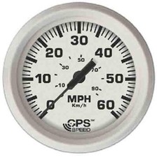 Faria 33147 Dress Speedometer GPS Studded 4" - White, 60 MPH