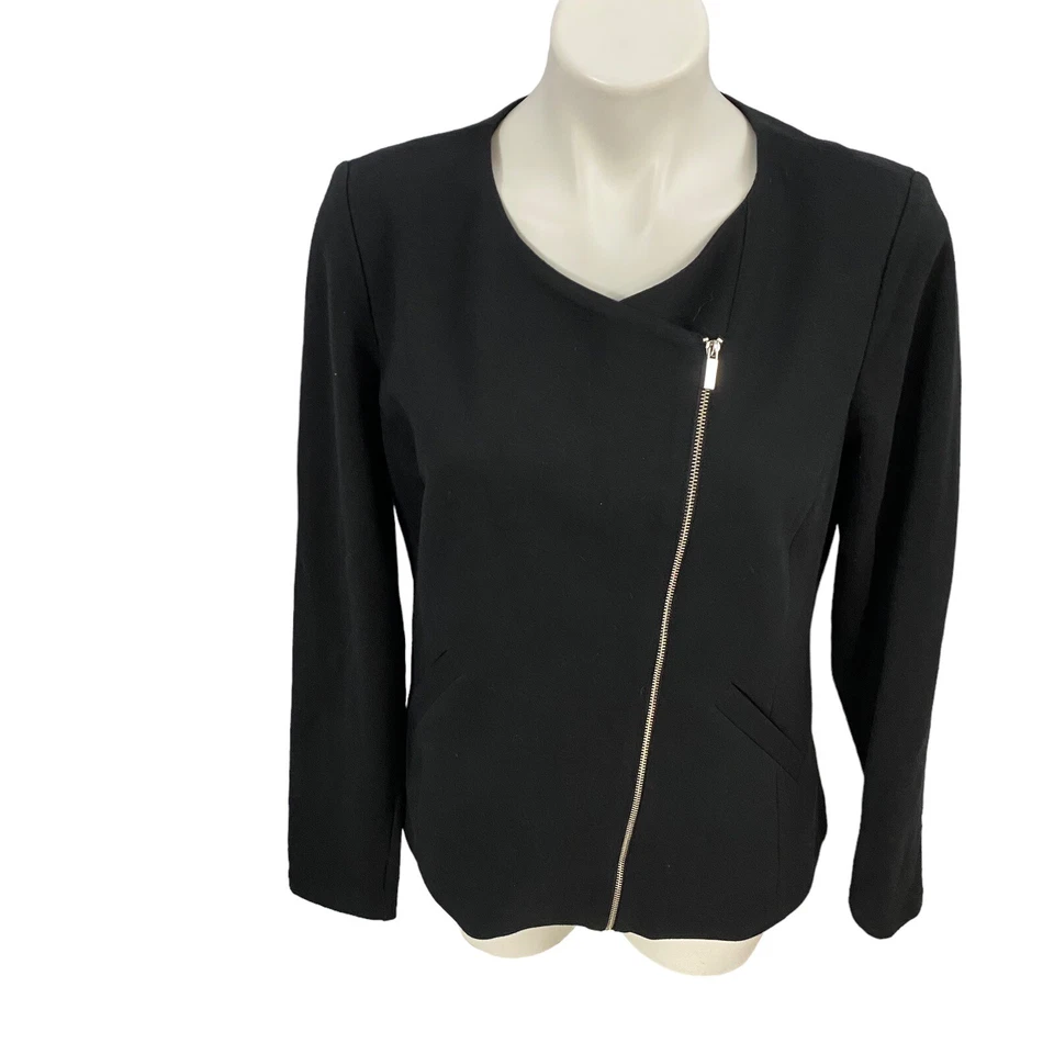 Blazer Mossimo Mujer Grande Negro Tejido Chaqueta Oficina Informal Trabajo Rock Gótico Foto 3 de 4