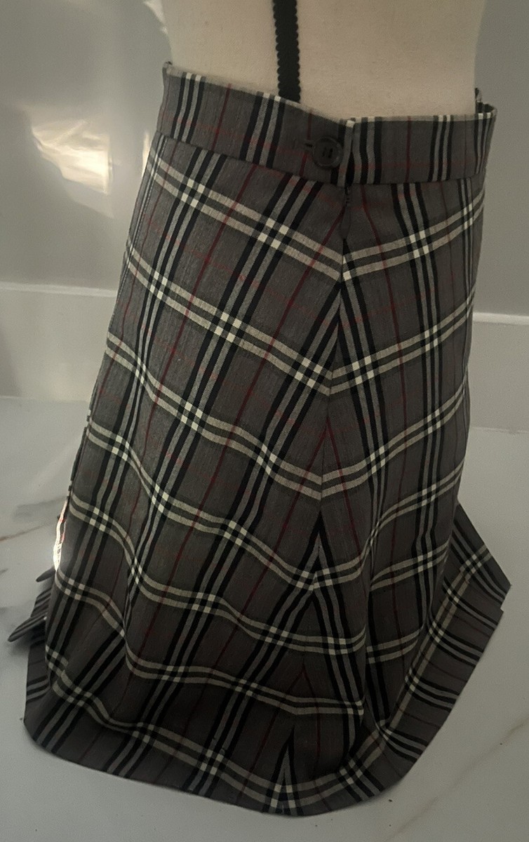 【関税＆送料込み】Burberry Grey Wool Mini Kilt Clothing – Vintage Baby Archive