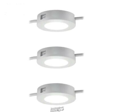 Prolink Plug-in LED Under Cabinet Puck Lights (3-Pack) 3-Settings White