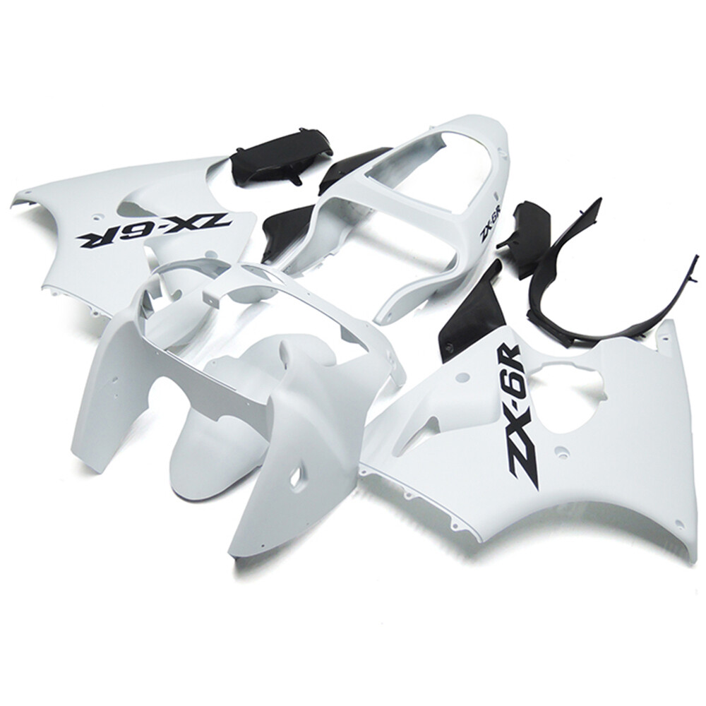 Gloss White Motor Fairings Bodywork For Kawasaki ZX6R 2000 2001