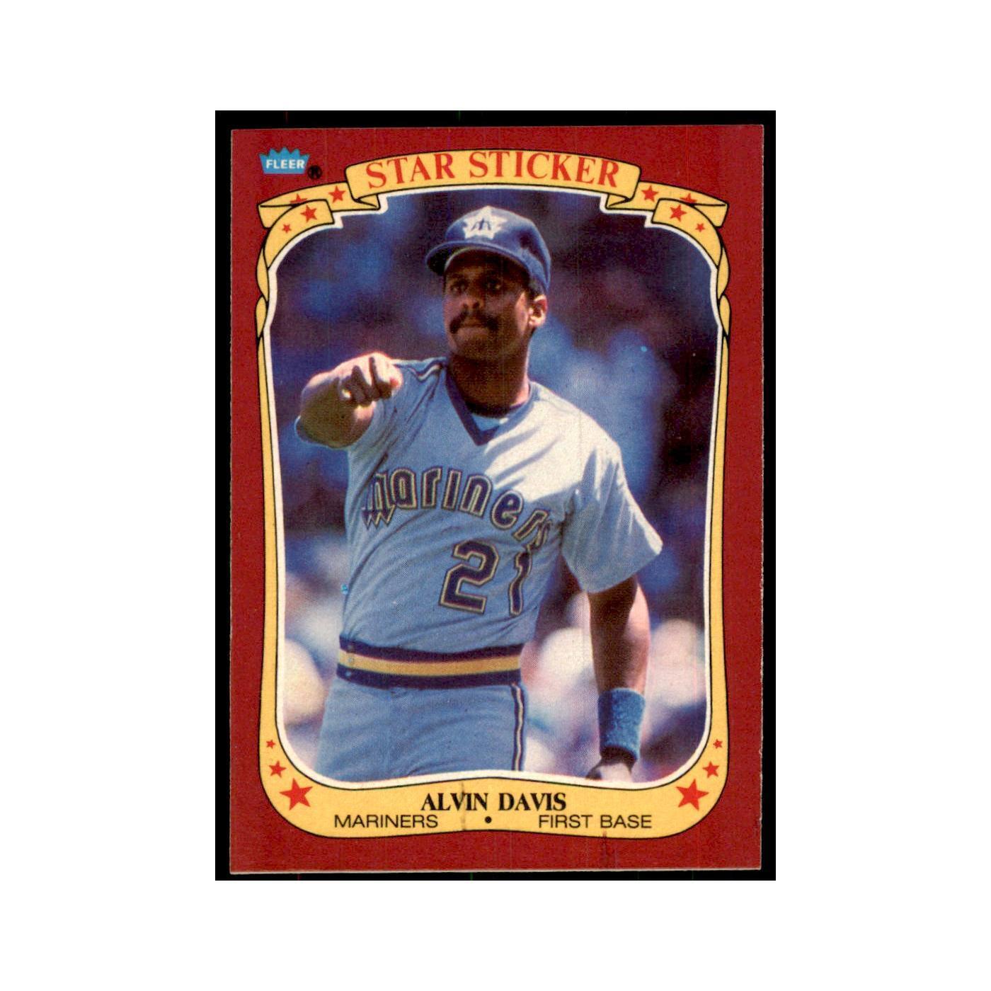 1986 Fleer Star Stickers Alvin Davis Baseball Cards #29