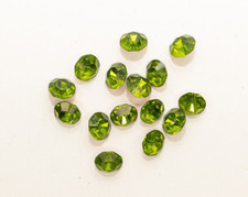 36 Vintage Czech SS47 Glass Rhinestones Green OLIVINE Olive MACHINE CUT Chatons