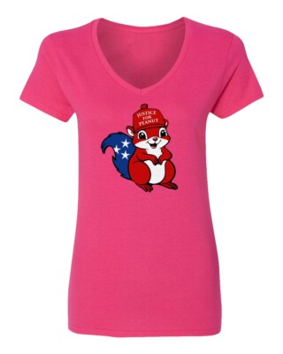 Justice For Peanut 2024 Social Media Star Squirrel Ladies' V-Neck Tshirt