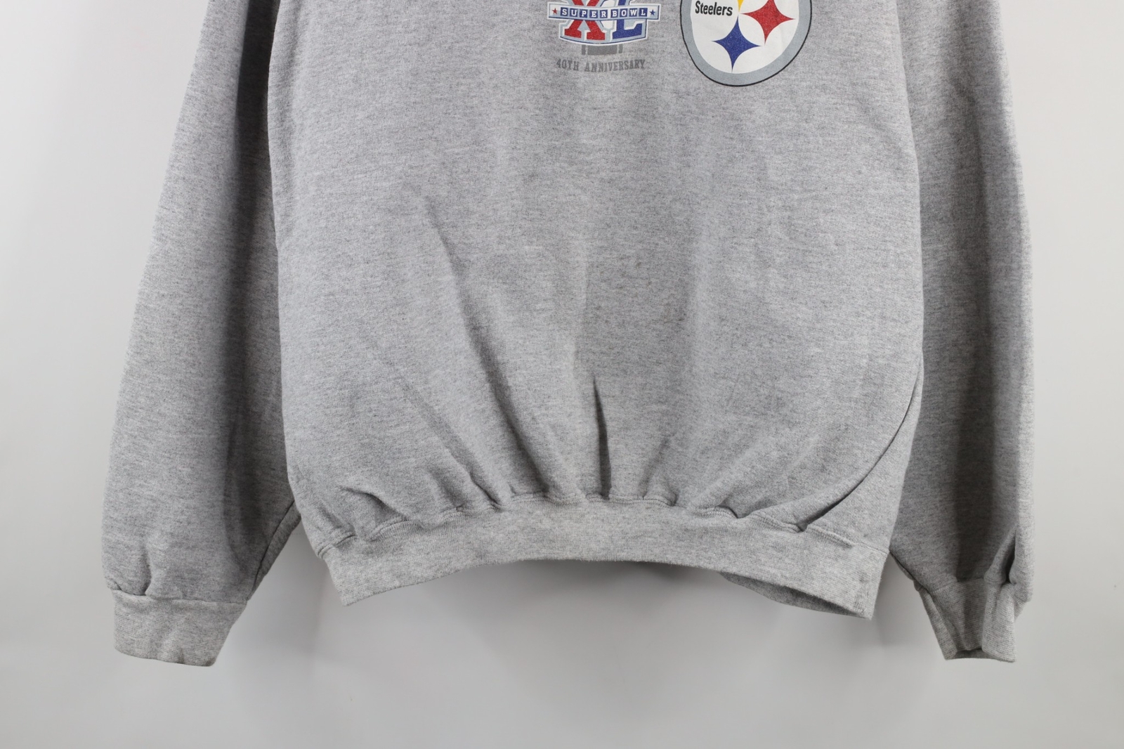 Vintage Reebok Mens XL Super Bowl XL Champs Pittsburgh Steelers Sweatshirt Gray thumbnail 3
