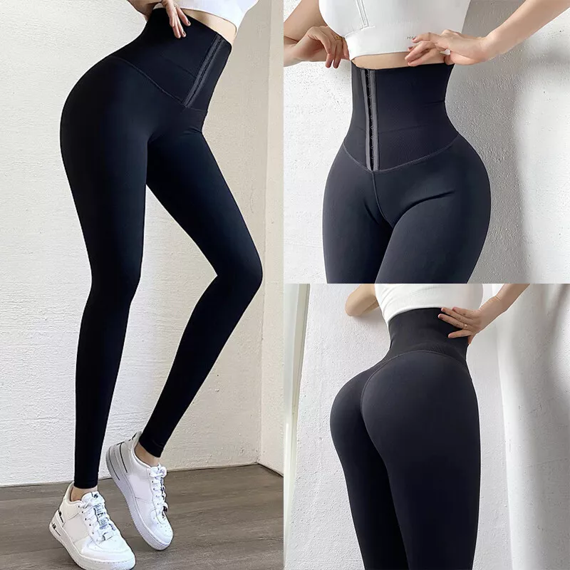 Women Trousers Pants Leggings High Waist Bottoms Trainer Corset Yoga Body  Shaper