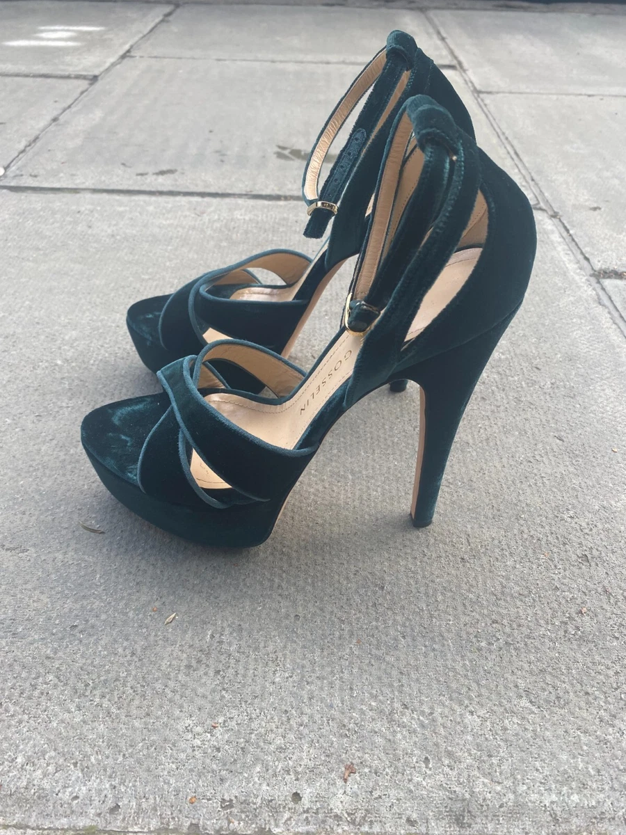 Chloe Gosselin green velvet platform heels size UK5 US7