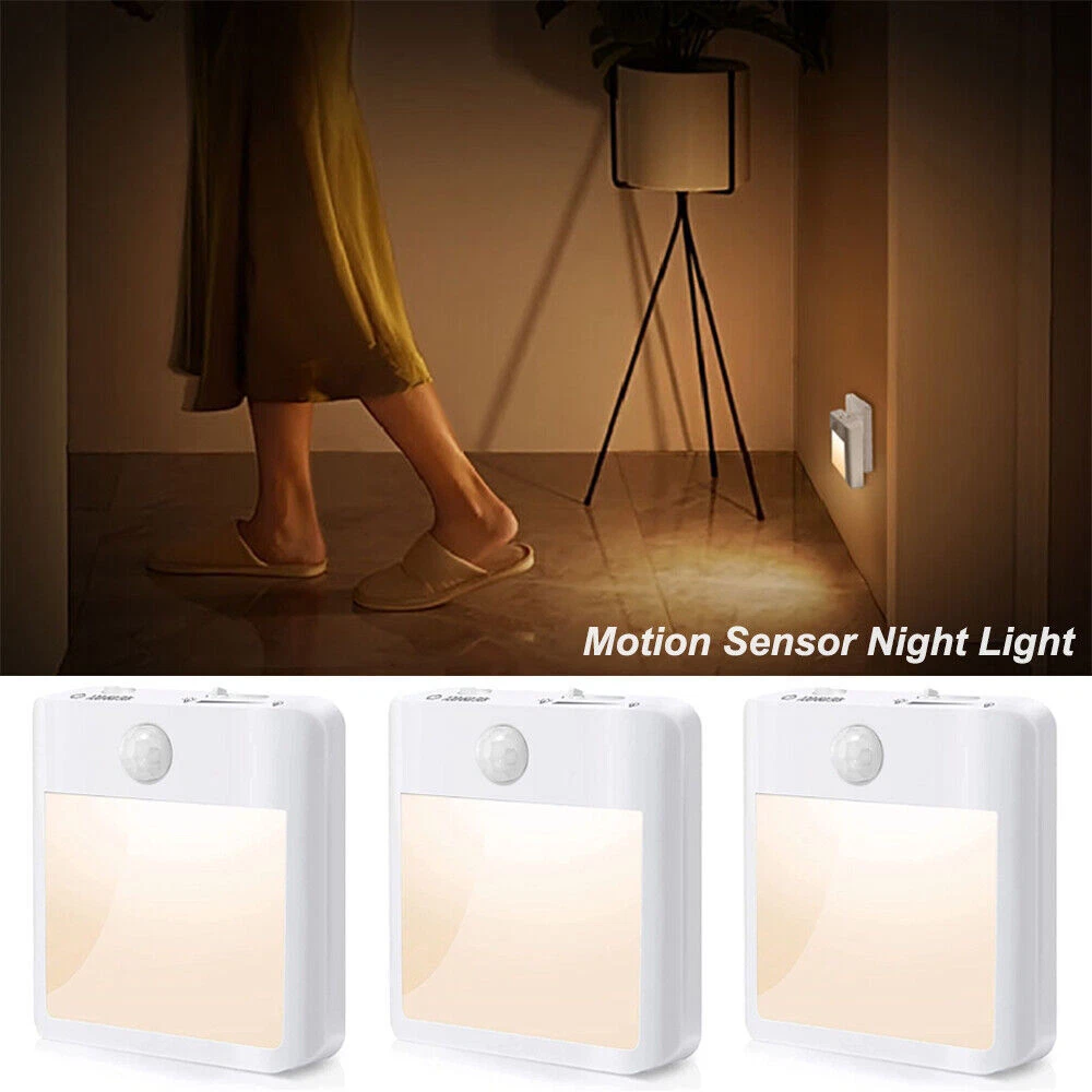 Luz de noche LED regulable con detector de movimiento enchufe lámpara de noche luz de enchufe