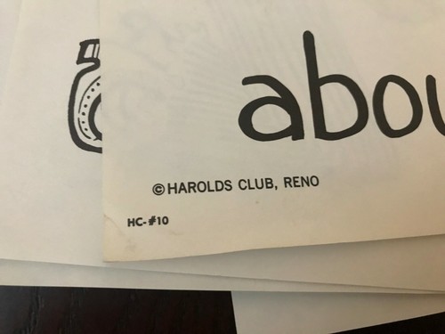 Vintage Harold's Club Casino Advertising Print Reno NEVADA- Lot of 10 Signs - Picture 12 of 12