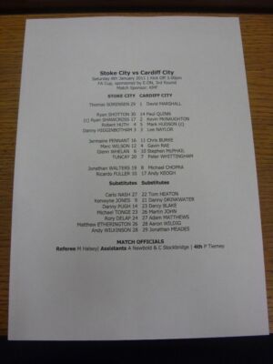 Fiche D'équipe (Teamsheet) Du Match Burton Albion Vs Chester City Du 08/03/2003 - Collector Football