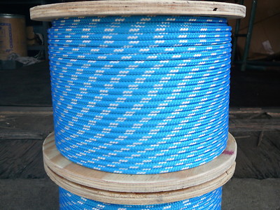 NovaTech XLE Halyard Sheet Line, Dacron Sailboat Rope 1/4'' x 50' Blue/White