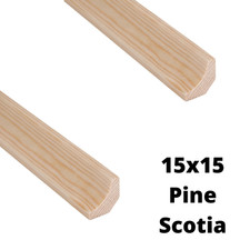 Cheshire Mouldings Scotia Pine 15 x 15mm Beading 1.2m 2 Total 2.4 Meters [TM731]