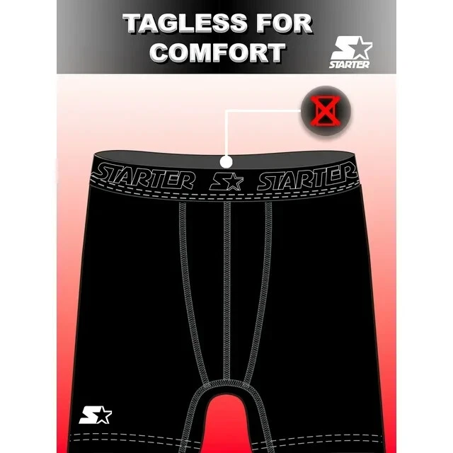 Starter Mens Boxer Briefs Active Performance Breathable Underwear 3 or 6-Pack - Image 2 of 4