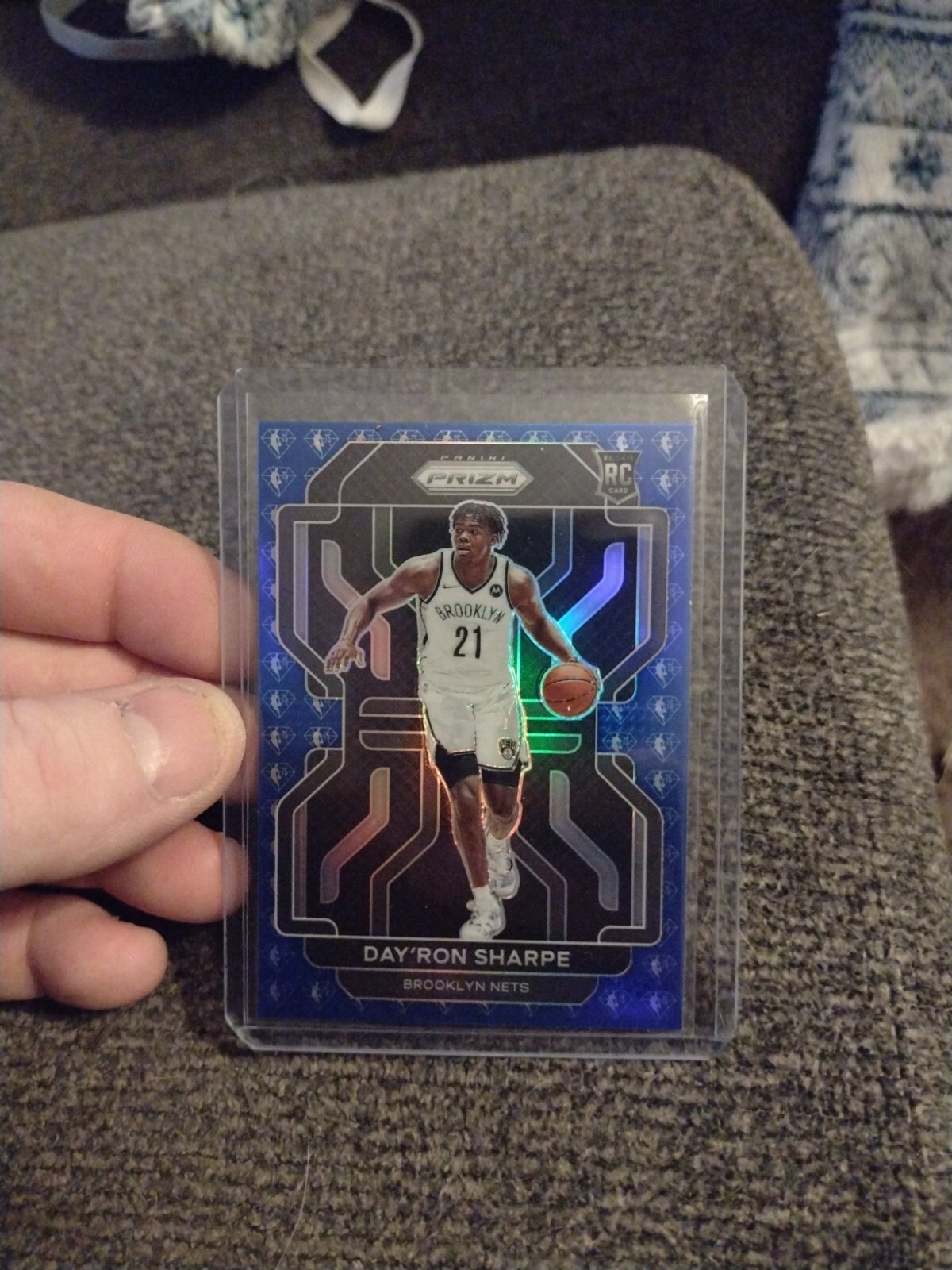 Day’Ron Sharpe RC 2021-22 Prizm Blue 75th Anniversary Prizm Rookie Card No. 281