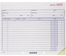 Carbonless Invoice Book, 2-Part, 50 Sets, 8.38 x 7.19 Inches
