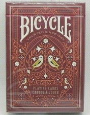 Bicycle Playing Cards AVIARY ORANGE Deck Custom Owl Face & Suit Vintage Floral