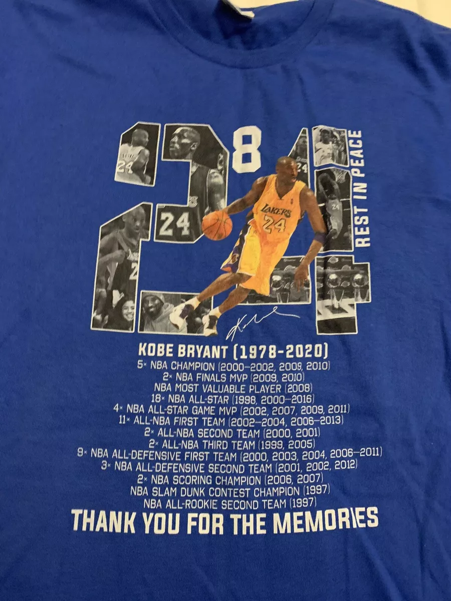 Los Angeles Lakers Kobe Bryant Staples Center Memorial Shirt Mens L