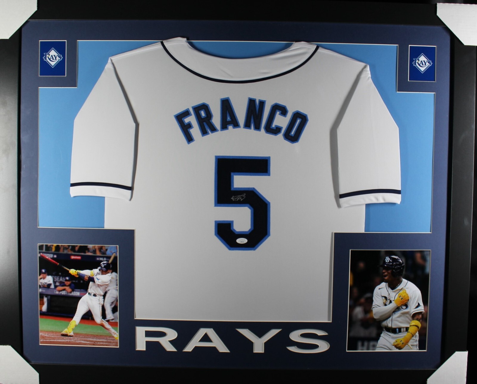 Wander Franco Autographed Signed Tampa Bay Rays / Custom Jersey Framed 35x43 - JSA 