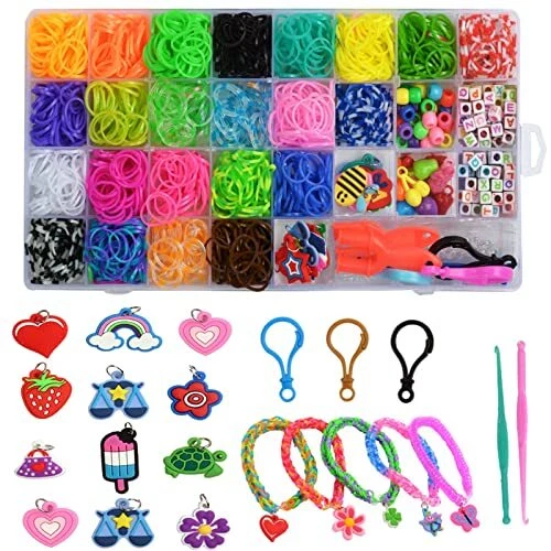 xtieksh Rubber Band Bracelet Kit, Loom Bracelet Making Kit, Rubber Bands  Refi