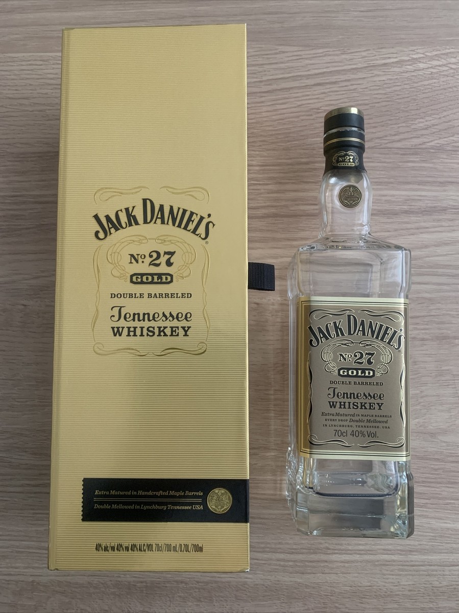 Jack Daniels No 27 Gold Empty Bottle Magnetic Close Box UK