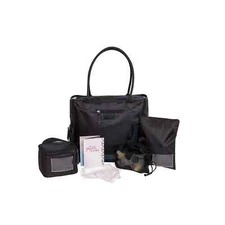 J.L. Childress 6-Piece Breast Pump Bag with Breastmilk Cooler, Black