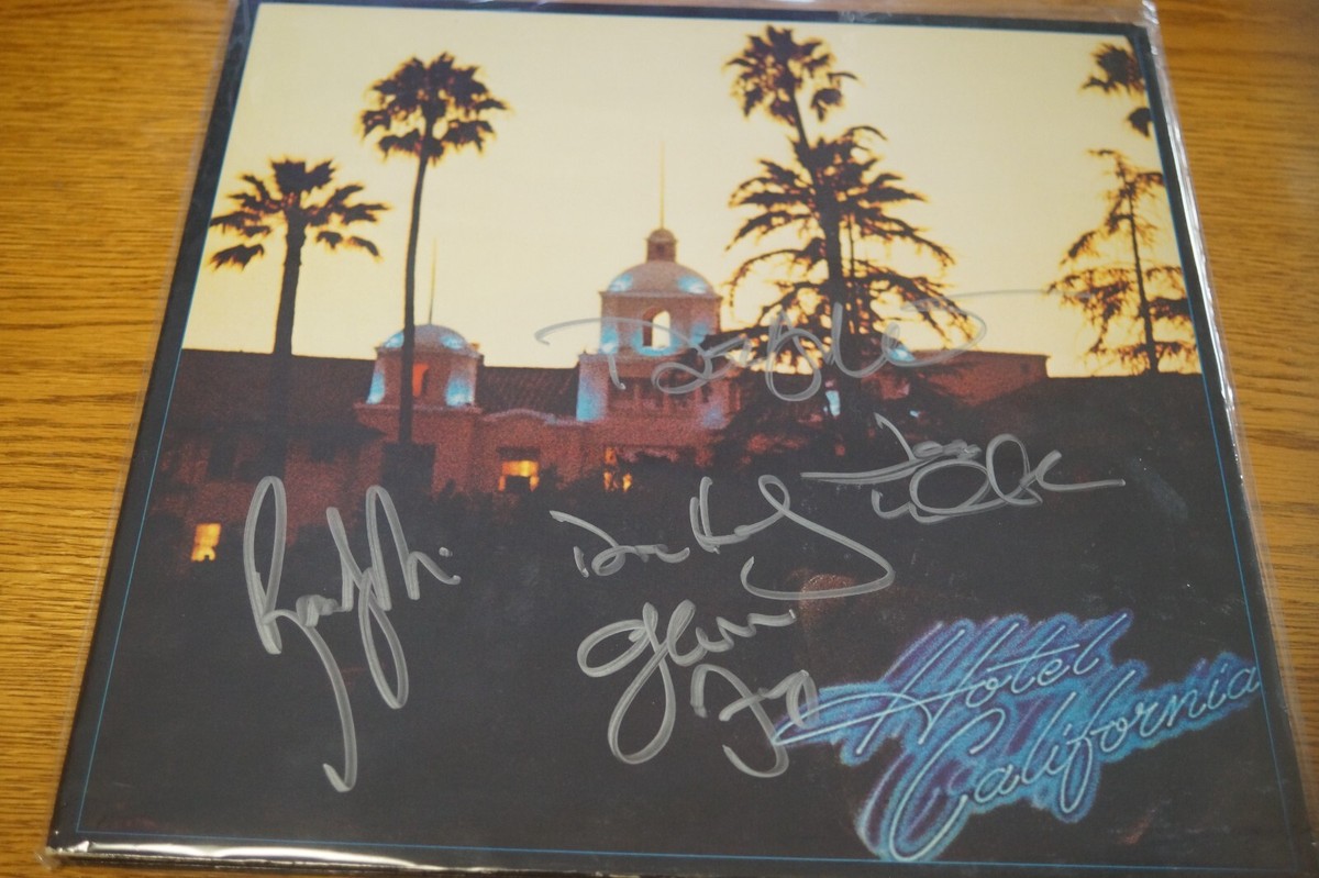 EAGLES Hotel California Signed (5) Autographed LP With COA EAGLES Hotel California Signed (5) Autographed LP With COA