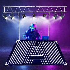 Light Truss Stand System, Trussing DJ Booth Kit 7x8ft Stage DJ Light Stand T-Bar
