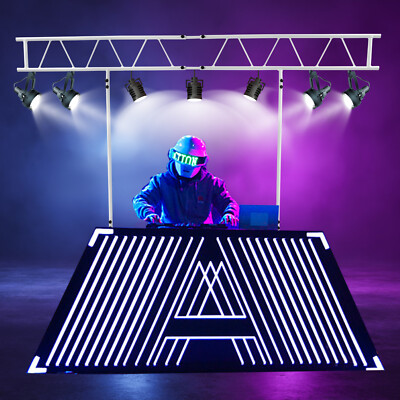 Light Truss Stand System, Trussing DJ Booth Kit 7x8ft Stage DJ Light Stand T-Bar