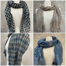 Lot of 4 pcs   Assorted Unisex Scarves: Gray, Blue  other