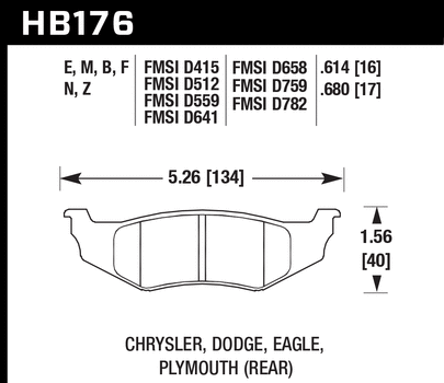 Pastillas de freno Hawk Motorsports Performance HP Plus para 01-10 Chrysler PT Cruiser - Imagen 4 de 4