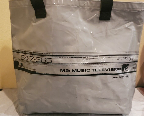 Vintage MTV2 Vinyl Swag Tote Bag Cyberpunk Metalheart Depthcore - RARE - Picture 2 of 4