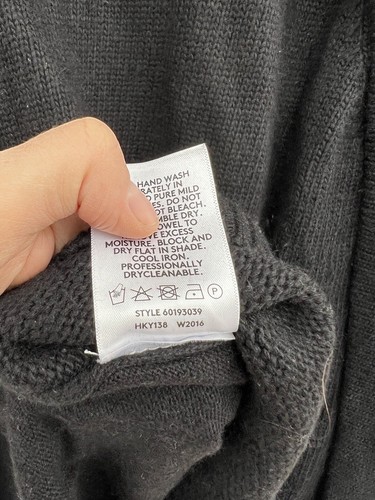 🦋 COUNTRY ROAD WOOL CASHMERE black Cape Poncho Jumper Sweater L 14 - Picture 6 of 6