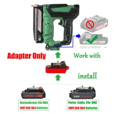 1x Adapter for Metabo 18v Tool To for Black and Decker, Porter Cable 20v Battery