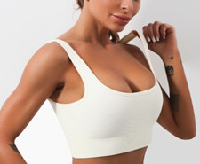 Women Seamless Comfort Stretch Fitness Yoga Gym Padded Sports Bras Crop Top Vest