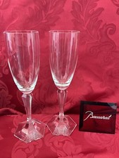NEW FLAWLESS Exquisite BACCARAT France Glass OPERA Pair Crystal CHAMPAGNE FLUTES