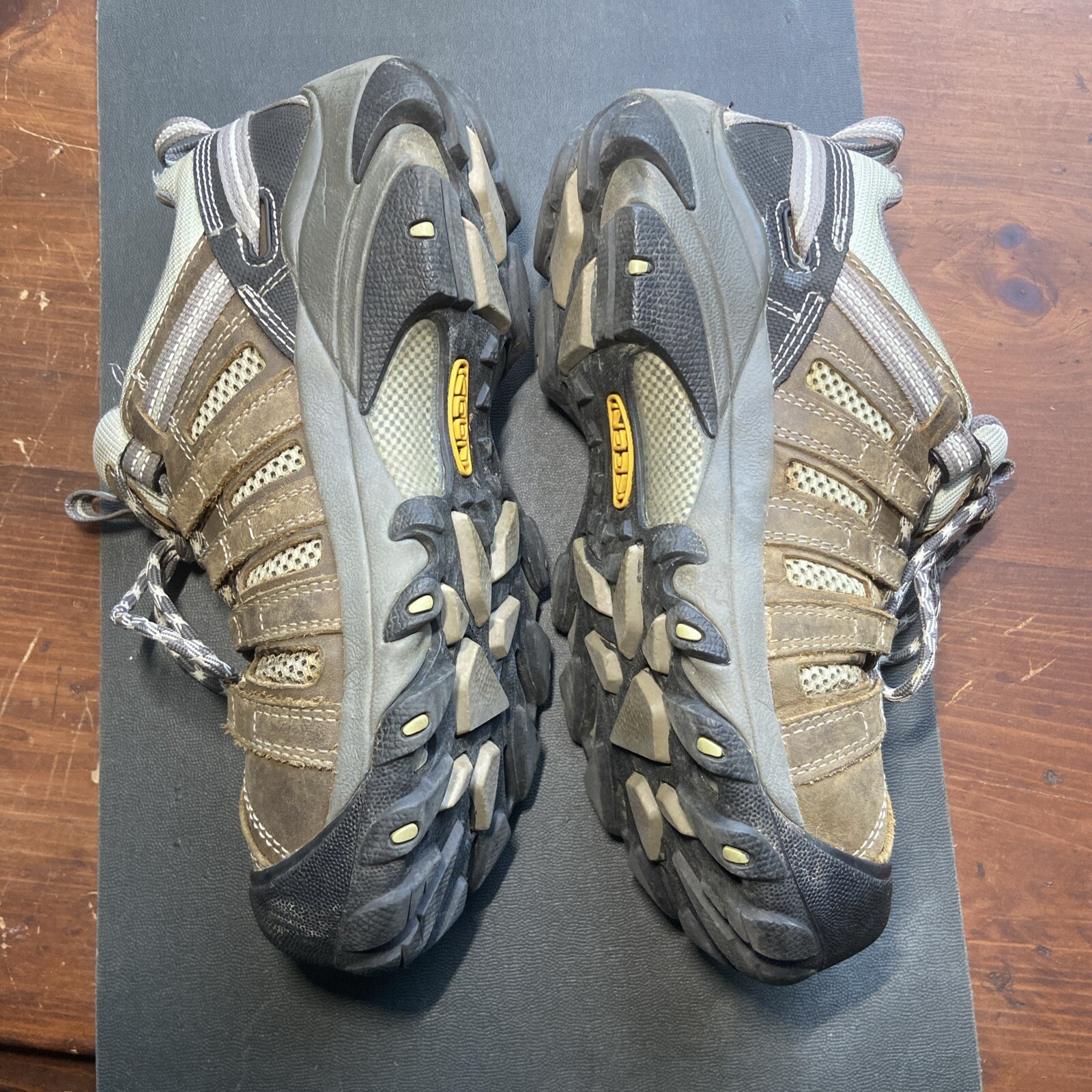 KEEN Scarpe da lavoro da trekking da trekking da donna appassionata 8 5 m selce punta bassa in acciaio marrone pelle