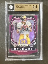 2020 Prizm Draft Picks #100 Tom Brady Purple Refractor Patriots Gem MINT BGS 9.5