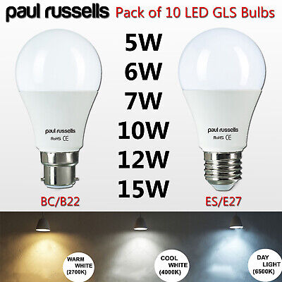 1/10 X Led Energy Saving Bulbs Day Light Warm White Bulbs A+