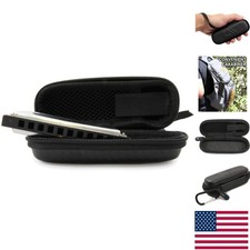 Sturdy Carbon Fiber Harmonica Case - Fits 4.5" Instruments, Zipper Closure