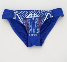 NWOT Trina Turk Jakarta Blue Indigo Embroidery Hipster Bohemian Bikini Bottom 4