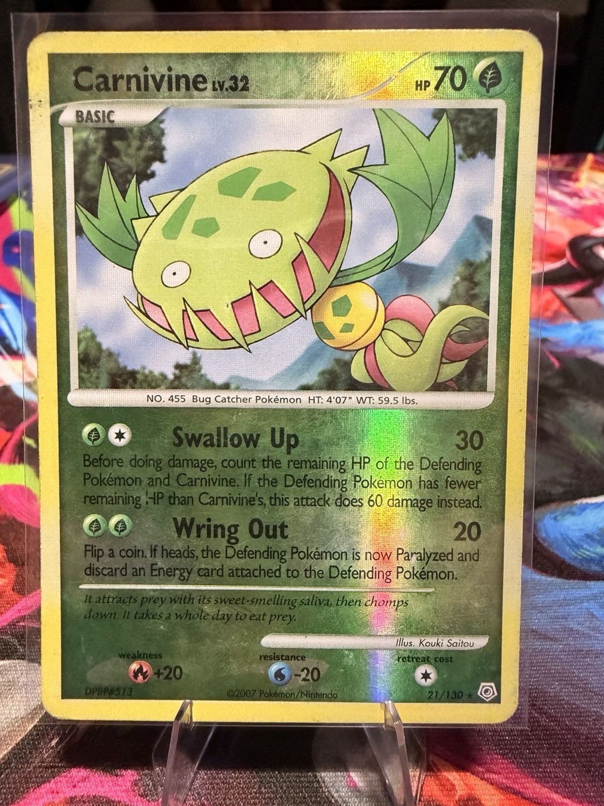 Pokémon Carnivine 70HP 21/130 Diamond & Pearl Rare Promo Basic Reverse Holo Card