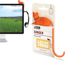 Ginger the Cat Tail Hook for Computer Screen, Tight Spaces, Hang Keys, Accessori