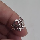 Silver Tone Stainless Steel Scroll Filigree Band Ring Size 7 No Stones — photo 3