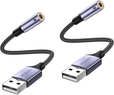 USB zu Audio Jack Adapter 3,5mm Aux Stereo Converter für PC Laptop PS4 Kopfhörer