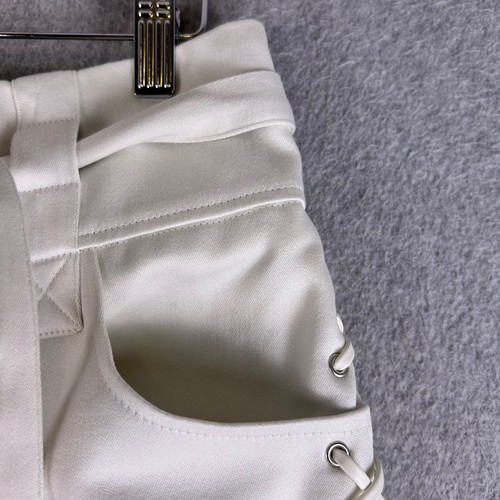 IRO Paris Shorts Women 34 Cream Cuffed High Waist Belted Tie Side Cocktail Chic - Picture 11 of 13