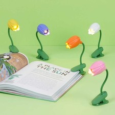 Reading Light for Books Clip On Flexible Adjustable Tulip Battery Study Bed Lamp