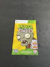 plants vs zombies xbox 360 Manual Only